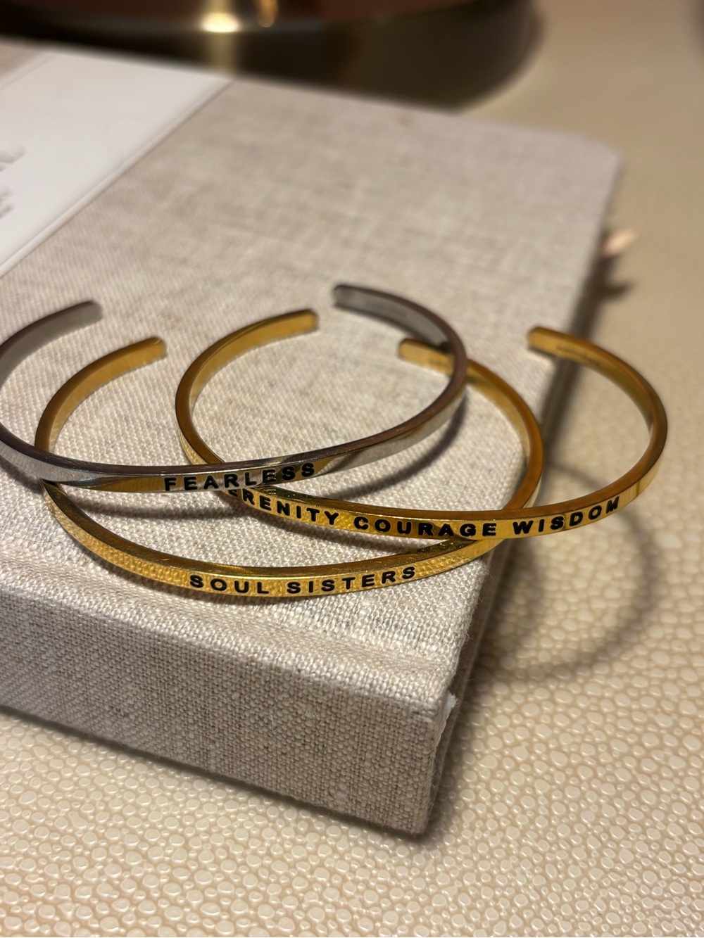 Stack of Inspirational Bracelets